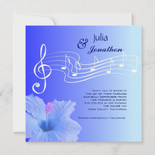 Notes musicales et Faire-part de mariage d'Hibiscu