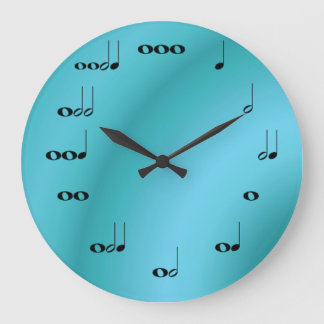 Notes musicales Horloge sur bleu foncé