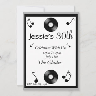 Notes musicales Invitations d'anniversaire