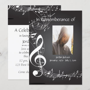Notes musicales Invitations du service commémorati