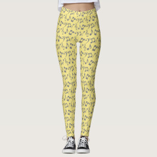 Notes musicales Jaune et Argent Leggings
