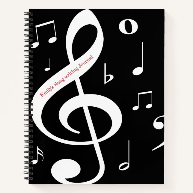 Notes musicales Journal d'écriture de chansons (Devant)