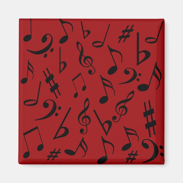 Notes musicales Magnet - Rouge (Devant)