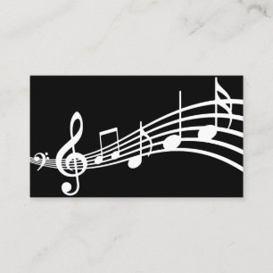 Notes musicales minimales simples  Carte de visite