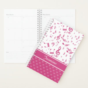 Notes musicales personnalisées et Coeurs Motif ros