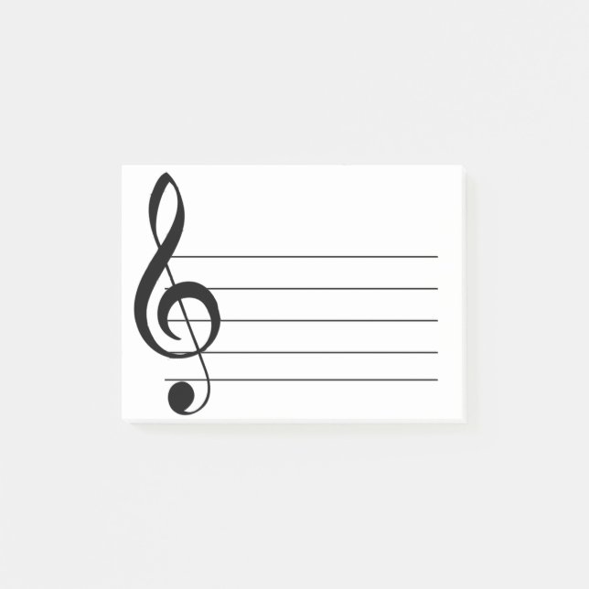 Notes musicales post-it pour le grand clic de fer (Devant)