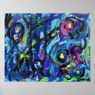 Notes musicales Poster de peinture d'art Abstrait