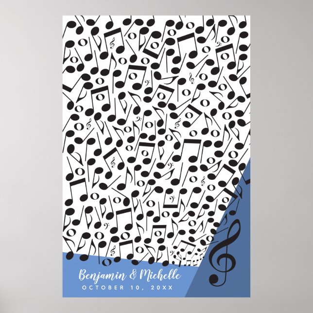 Notes musicales Poster du livre d'or - 200 espaces (Devant)