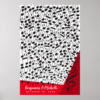 Notes musicales Poster du livre d'or - 250 espaces
