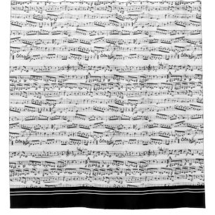 Notes musicales rideau de douche avec garniture no