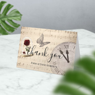 Notes musicales vintages Carte de remerciements de