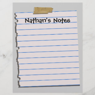 Notes Nathan's Fun Letterhead Papeterie