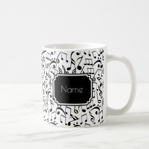 Notes noires de musique sur la tasse personnalisé