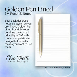 Notes Post-it® 3M lignées Golden Pen