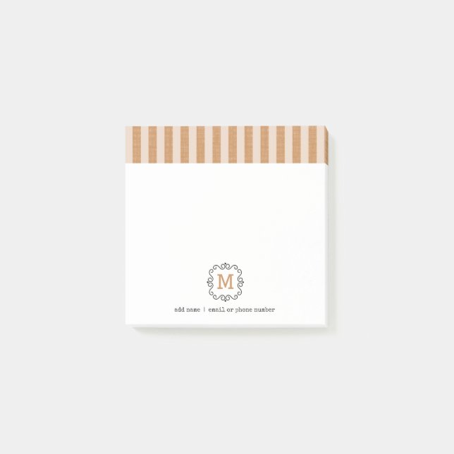 Notes Post-it® à monogrammes personnalisés de styl (Devant)