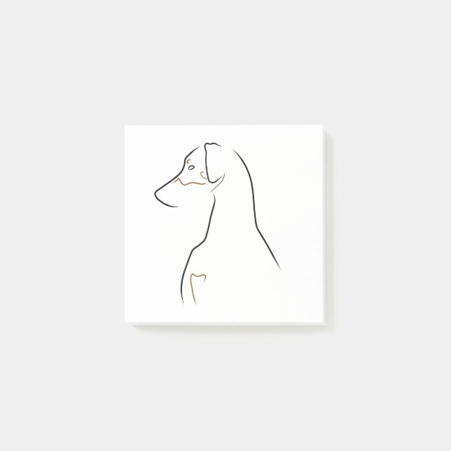 Notes post-it - Art naturel de ligne de fond (Devant)