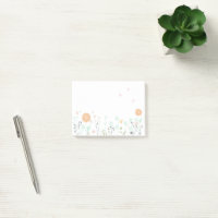 Notes post-it avec chrysanthème orange
