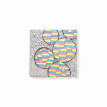 Notes post-it cercle rétro néon illusion