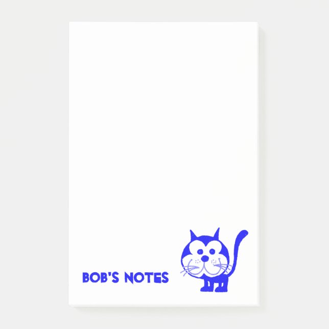 Notes Post-it de chat bleu (Devant)