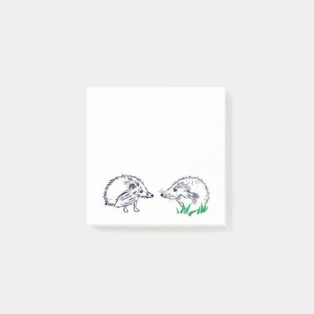 Notes post-it de dessin de hérisson mignon (Devant)