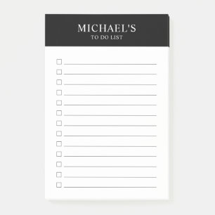 Notes post-it de la liste des actions en noir et b