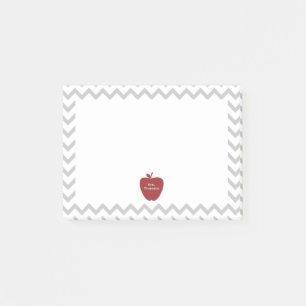Notes Post-it® de l'enseignant de Chevron gris po