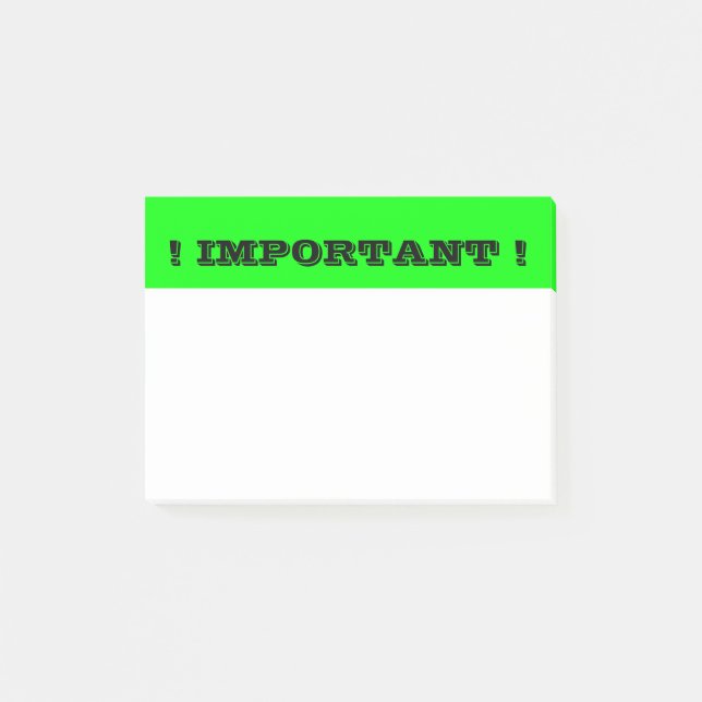 Notes Post-it de néon attirant l'attention (Devant)