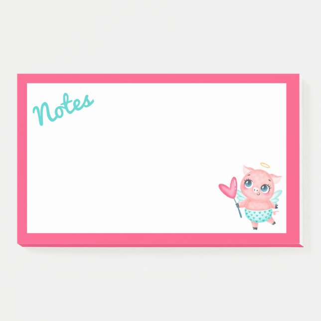 Notes post-it de porc cupides (Devant)