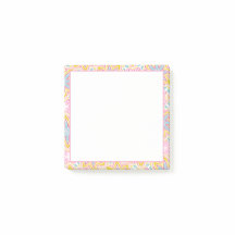 Notes post-it des Motifs de fleurs rose et jaune