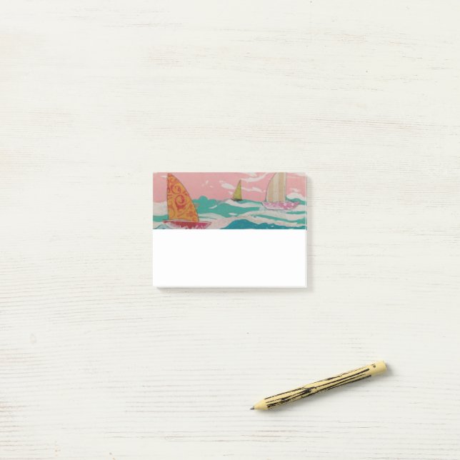 Notes post-it des voiliers (Sur un bureau)
