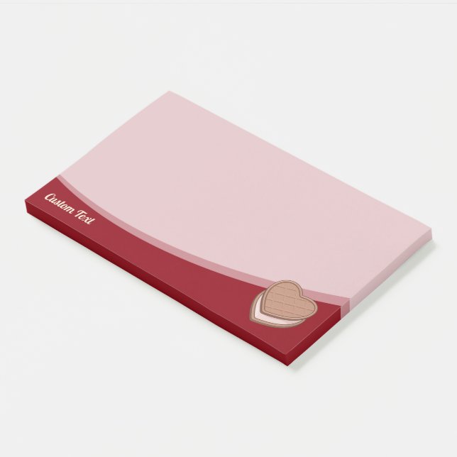 Notes post-it du biscuit du coeur (Incliné)