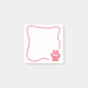Notes post-it du coeur du chien paw