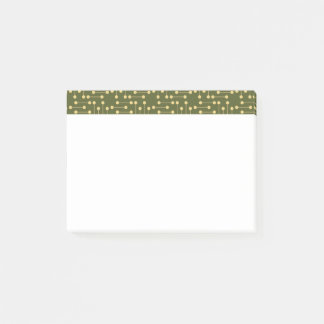 Notes post-it® du Motif rétro vert et jaune