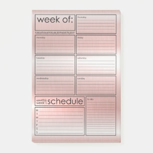 notes Post-it® du planificateur hebdomadaire