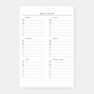 notes Post-it® du planificateur hebdomadaire
