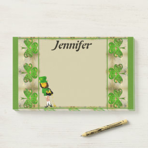 Notes post-it du shamrock Leprechaun