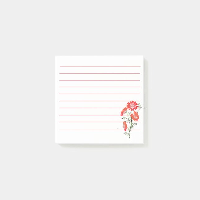 Notes Post-it Fleurs Orange (Devant)