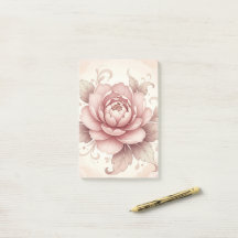 Notes Post-it® Fleurs Roses Élégantes Personnalisé