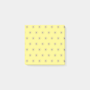 Notes post-it Jaune Motif de fleurs