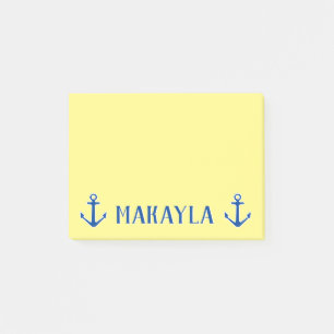 Notes Post-it® jaunes personnalisées avec ancrages