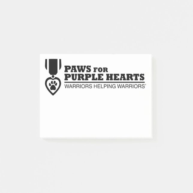 Notes Post-it® - Logo blanc avec noir (Devant)