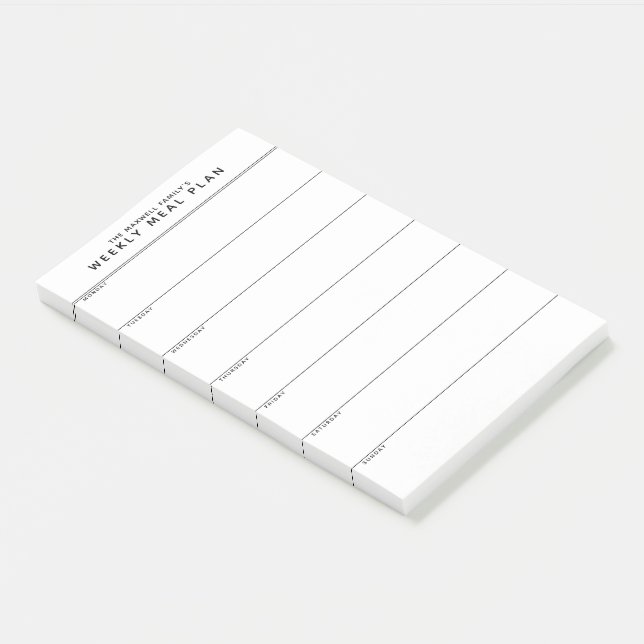 Notes post-it minimalistes de planification simple (Incliné)