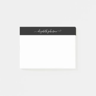 Notes post-it minimalistes modernes en noir et bla