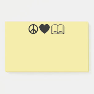 Notes Post-It Paix, Amour & Livres