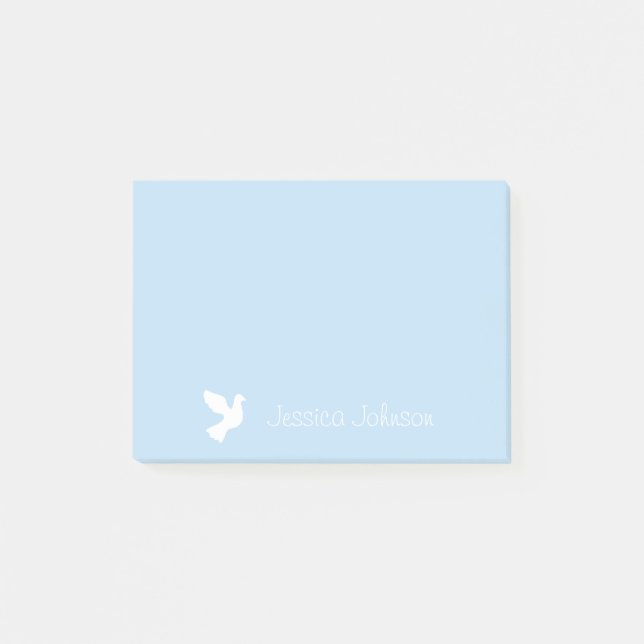 Notes Post-it® personnalisées avec colombes blanch (Devant)