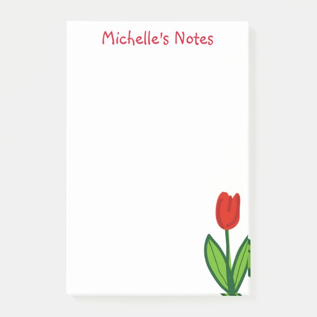 Notes Post-it® personnalisées avec fleur de tulipe (Devant)