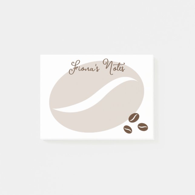 Notes Post-it® personnalisées avec pois de café rô (Devant)