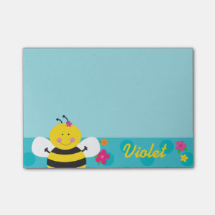 Notes Post-it personnalisées de l'abeille mignonne