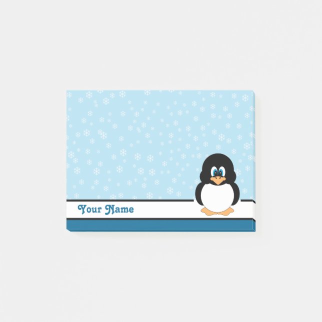 Notes post-it® personnalisées de pingouin de floco (Devant)