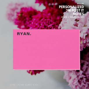 Notes post-it personnalisées minimalistes Hot Pink